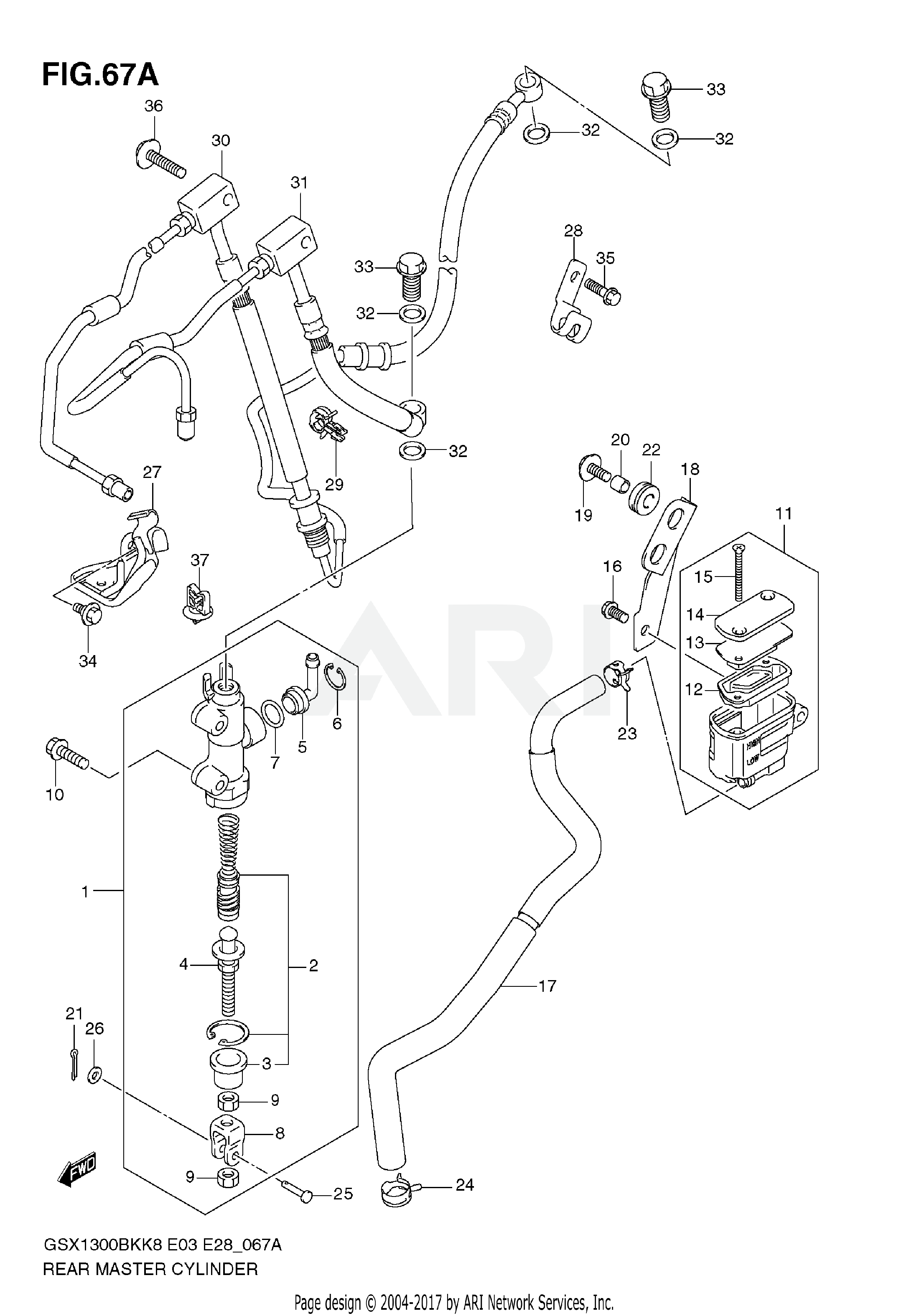 REAR MASTER CYLINDER (GSX1300BKAK8/AK9)