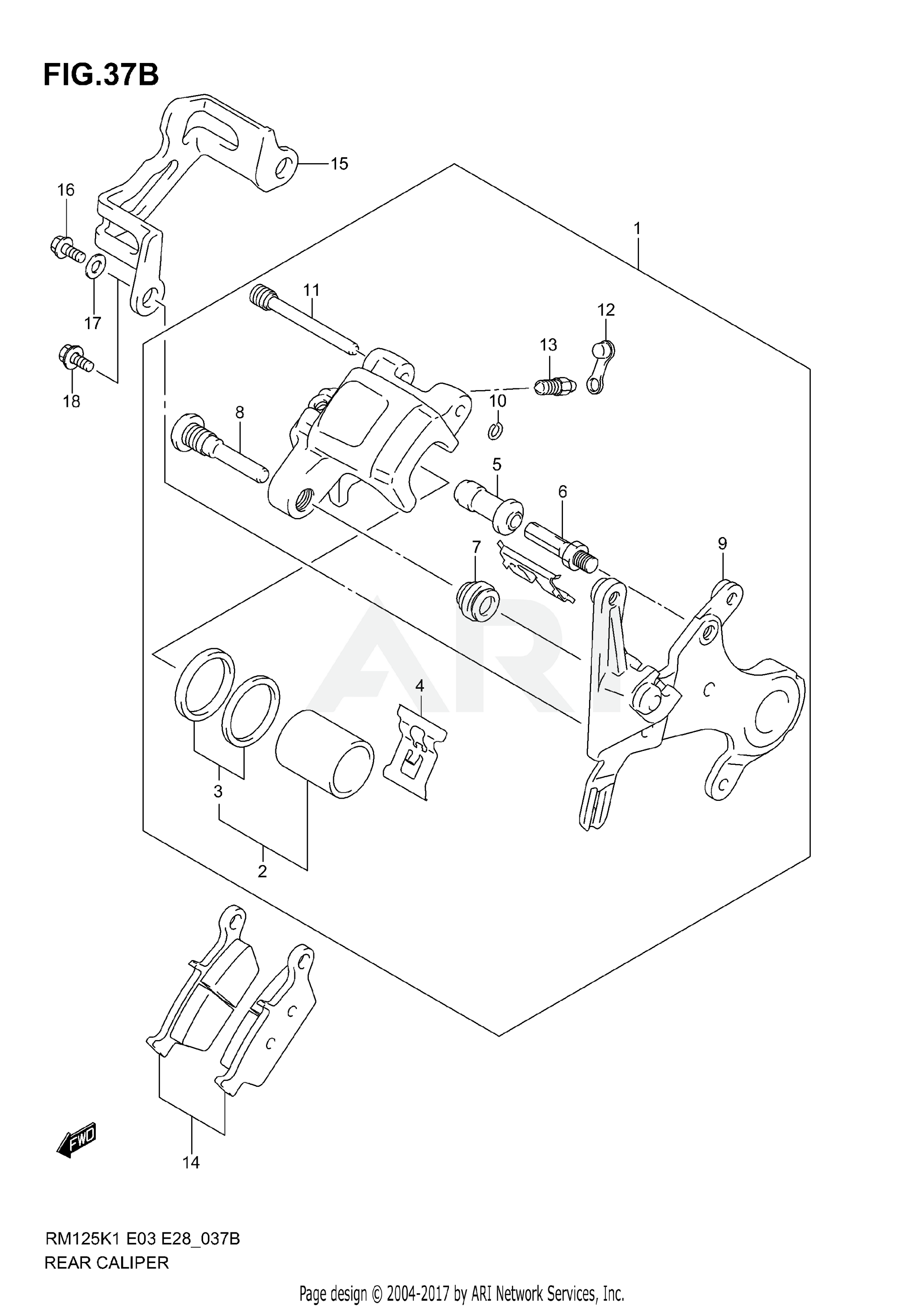 REAR CALIPER (MODEL K5/K6)