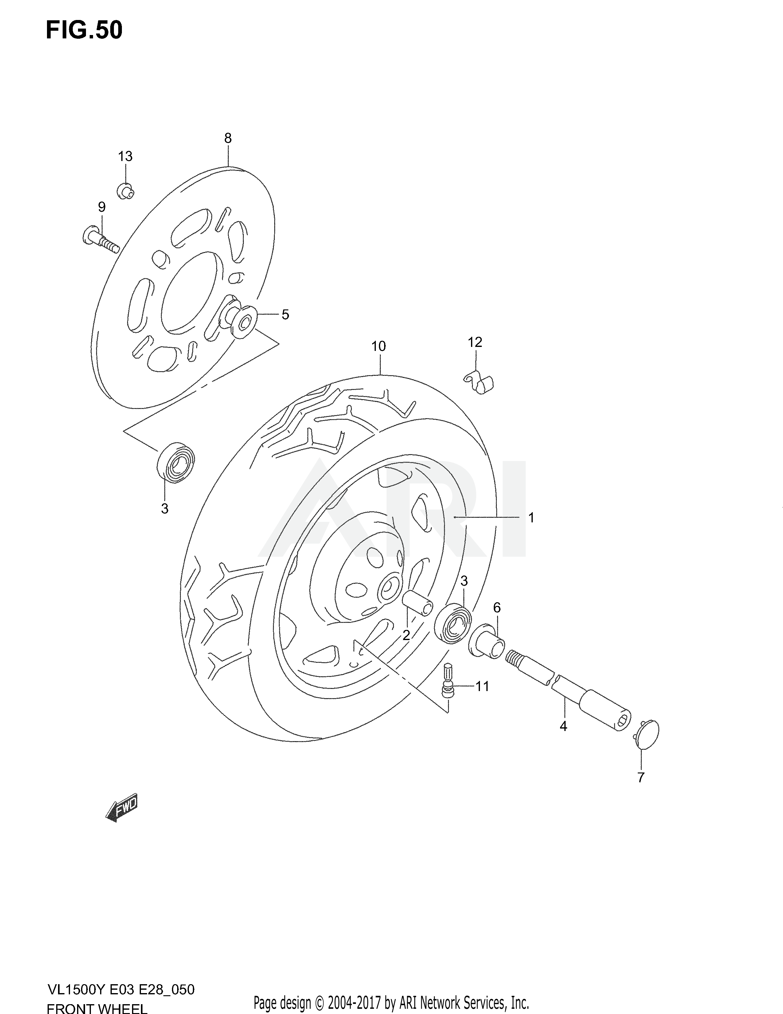 FRONT WHEEL (MODEL W/X/Y/K1)