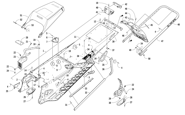 TUNNEL, REAR BUMPER, AND SNOWFLAP ASSEMBLY