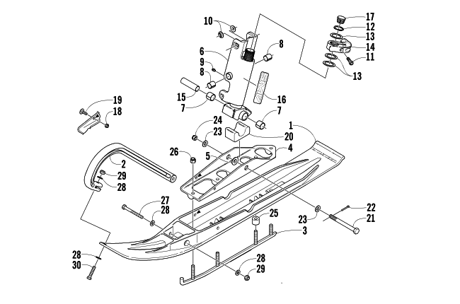 SKI AND SPINDLE ASSEMBLY