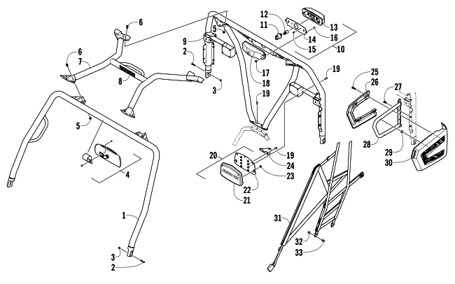 ROPS AND TAILLIGHT ASSEMBLY