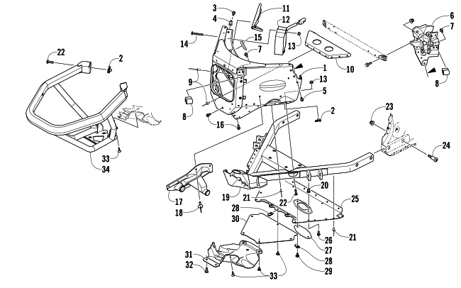 FRONT BUMPER AND FRAME ASSEMBLY