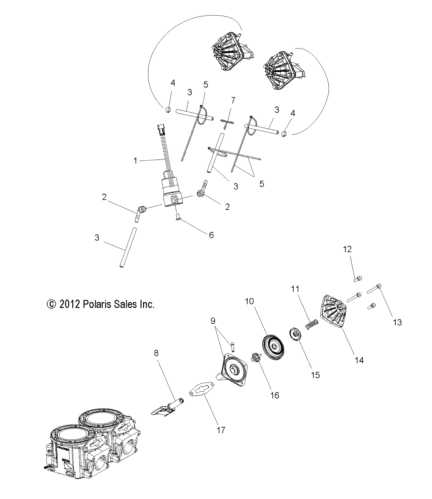 ENGINE, EXHAUST VALVES and SOLENOID - S13BA6GSL (49SNOWEXHAUSTVALVES13LE)