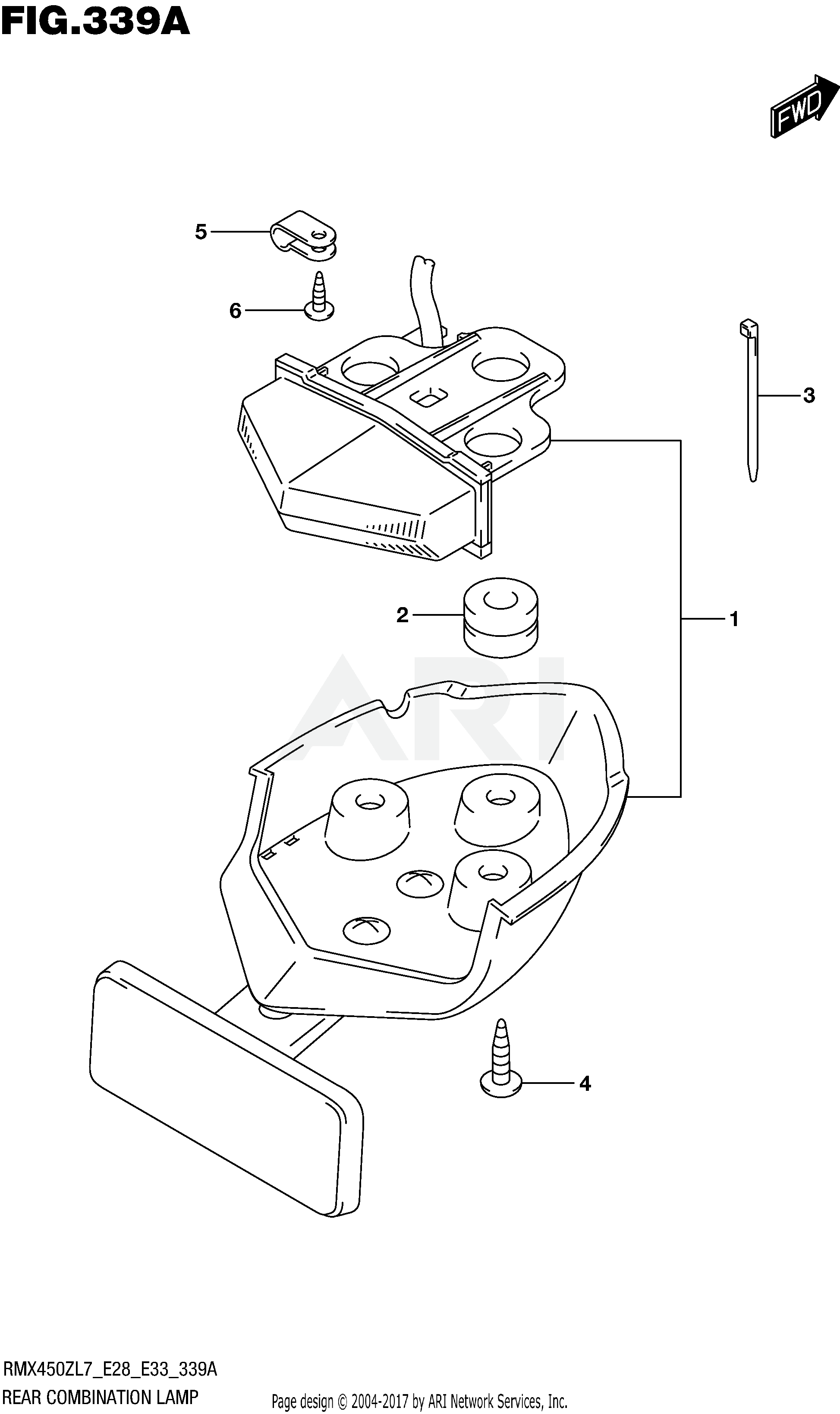 REAR COMBINATION LAMP (RMX450ZL7 E28)