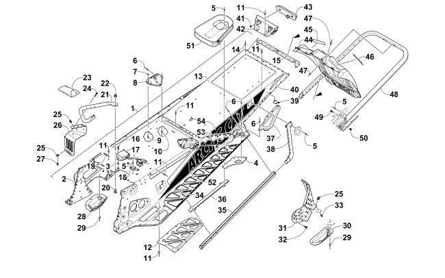 TUNNEL, REAR BUMPER, AND SNOWFLAP ASSEMBLY