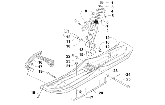 SKI AND SPINDLE ASSEMBLY