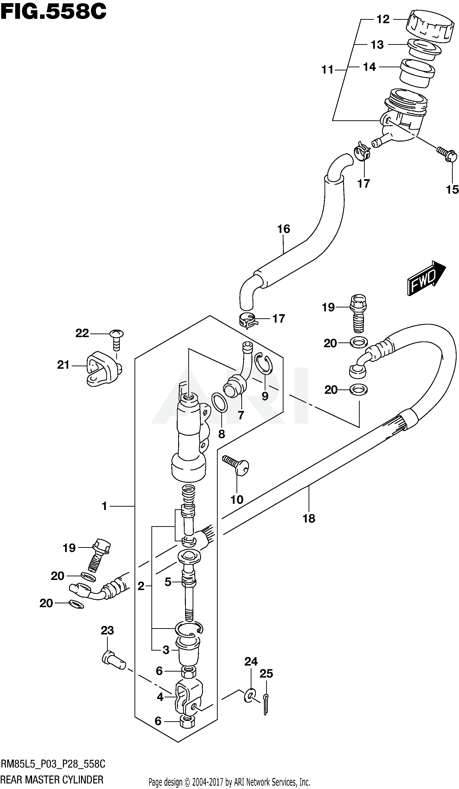 REAR MASTER CYLINDER (RM85LL5 P28)