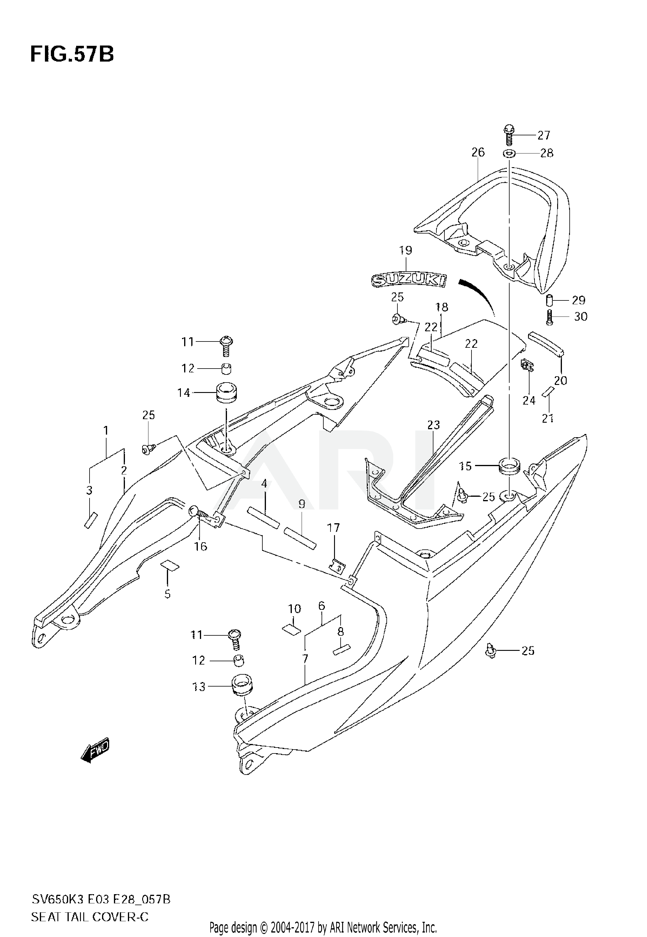 SEAT TAIL COVER (SV650SK4)