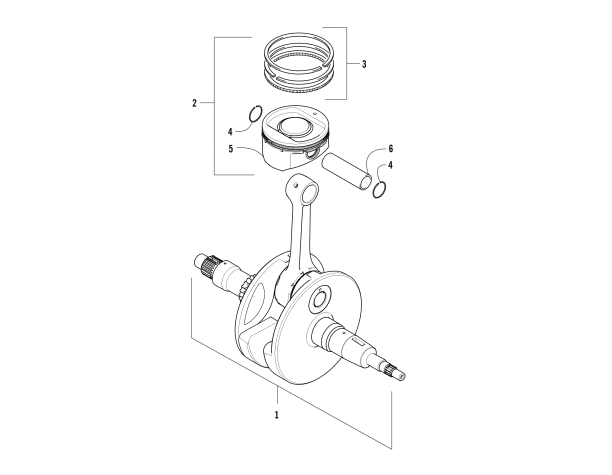 CRANKSHAFT AND PISTON ASSEMBLY