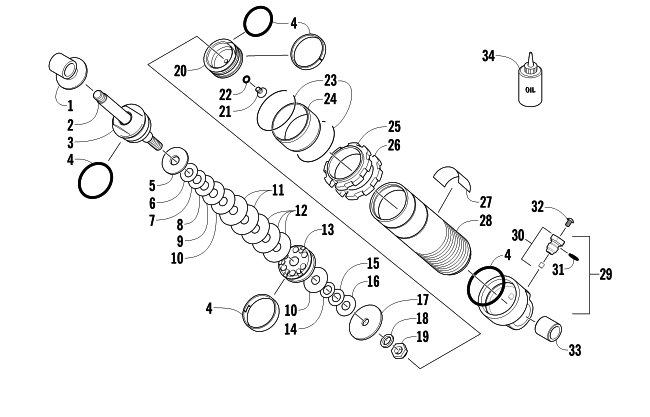 REAR SUSPENSION FRONT ARM SHOCK ABSORBER