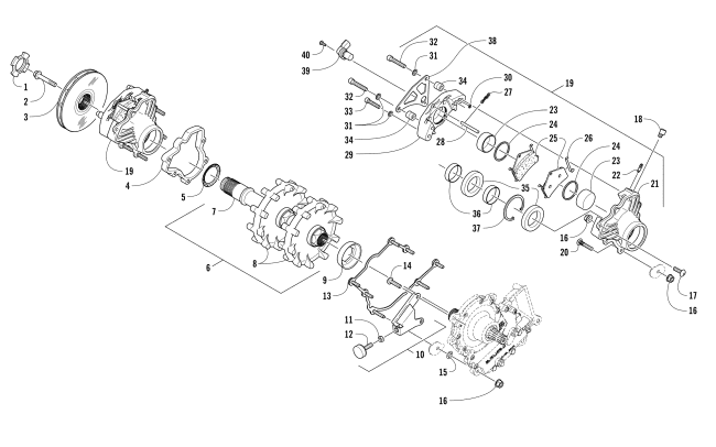 DRIVE TRAIN SHAFT AND BRAKE ASSEMBLIES