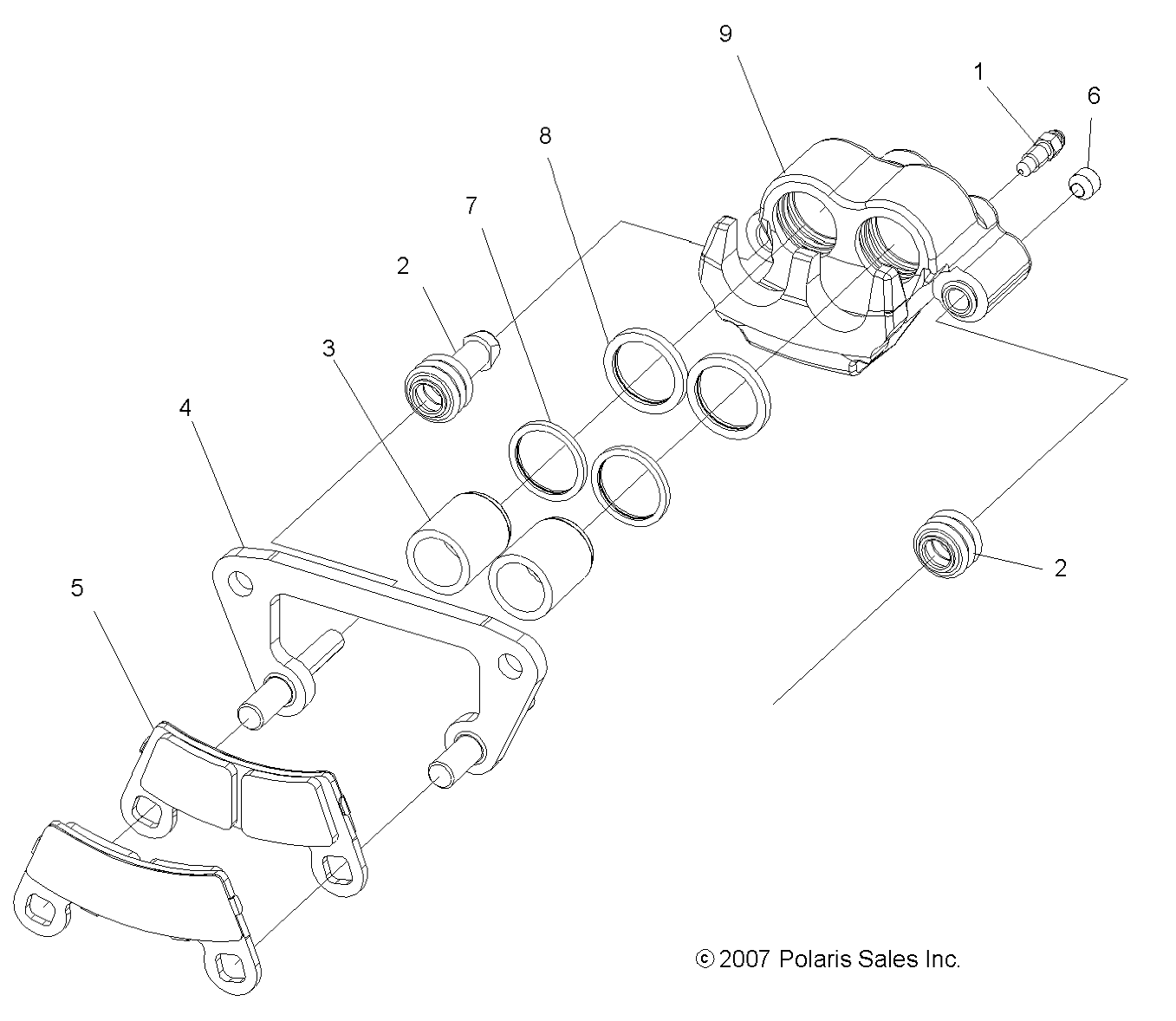BRAKES, FRONT CALIPER - A11GP52AA (49ATVCALIPER08OUT525S)