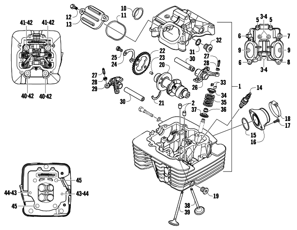 CYLINDER HEAD AND CAMSHAFT/VALVE ASSEMBLY