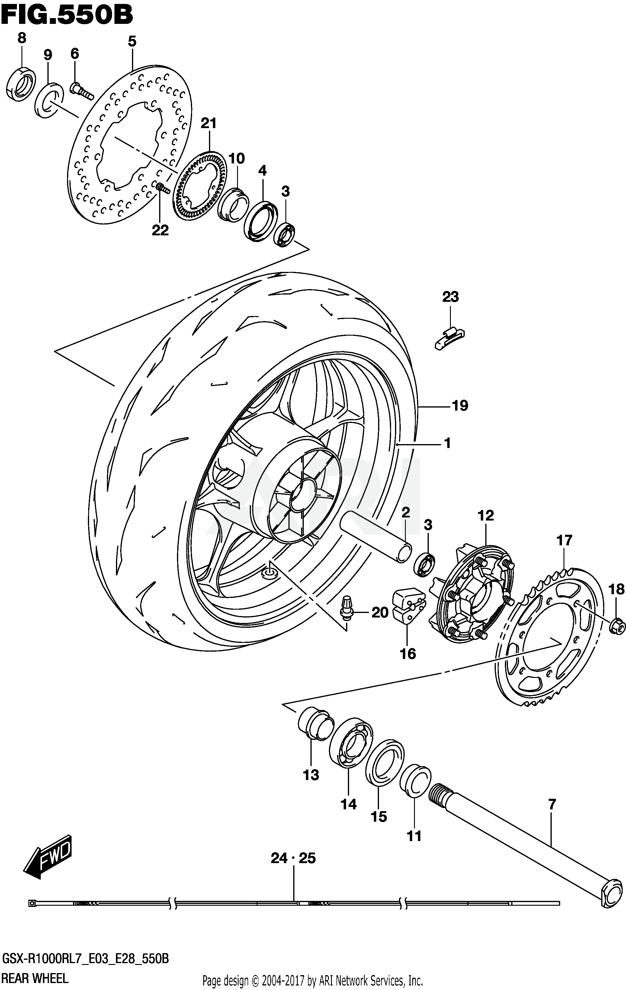 REAR WHEEL (GSX-R1000RL7 E28)