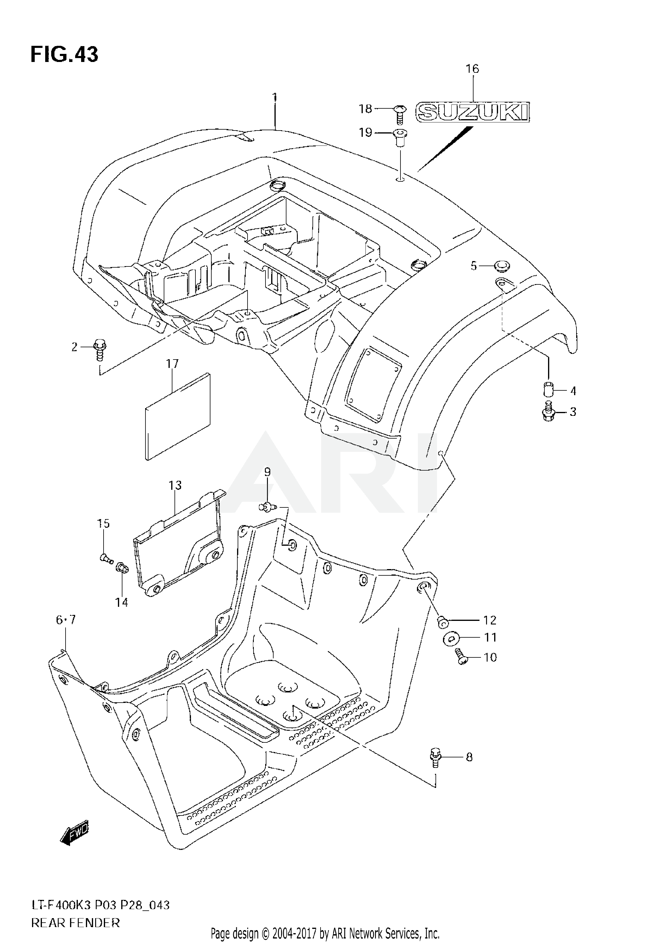 REAR FENDER (MODEL K3)