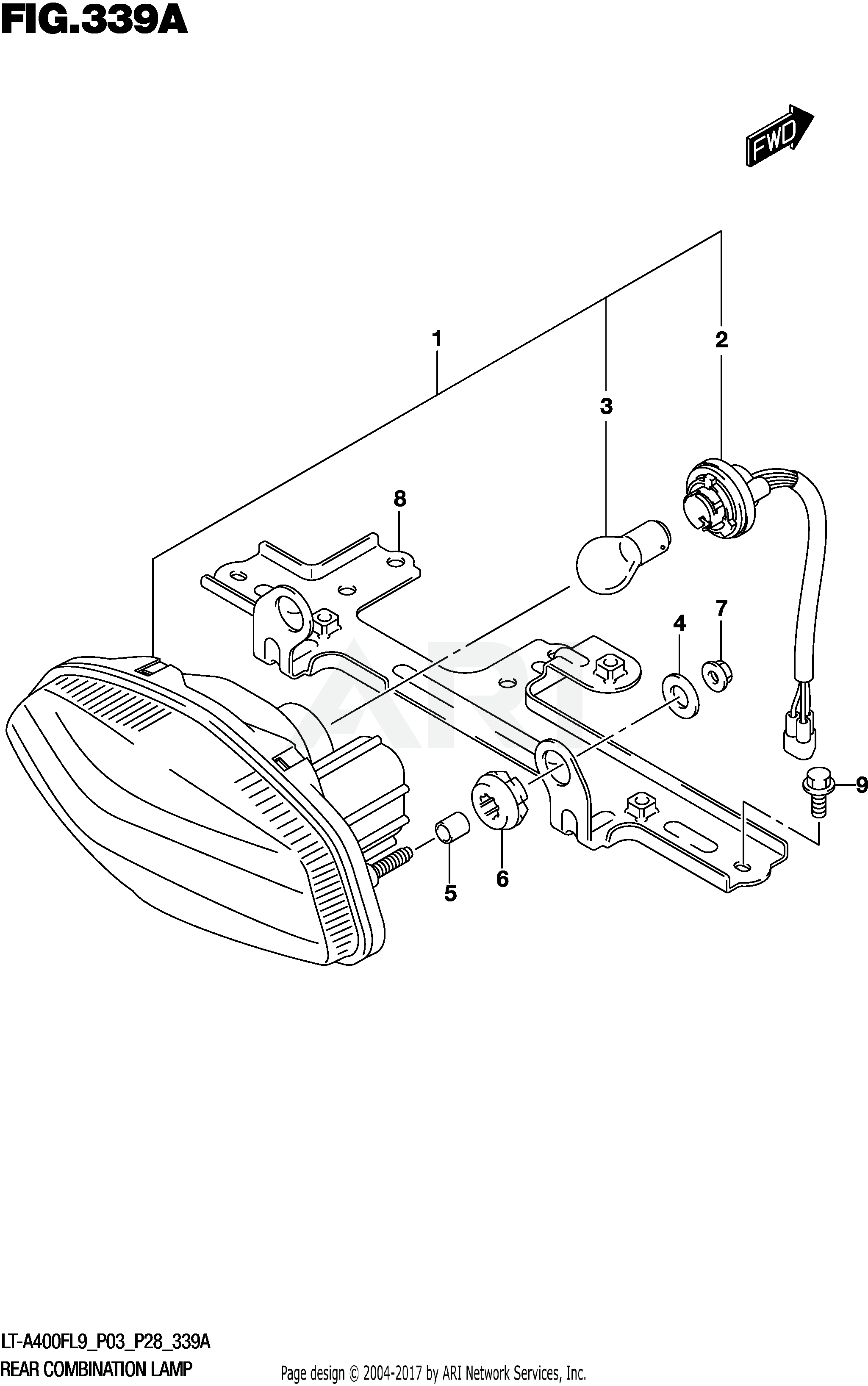 REAR COMBINATION LAMP (LT-A400FL9 P03)