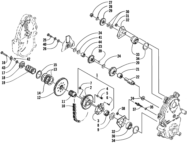 DRIVE/REVERSE DROPCASE ASSEMBLY