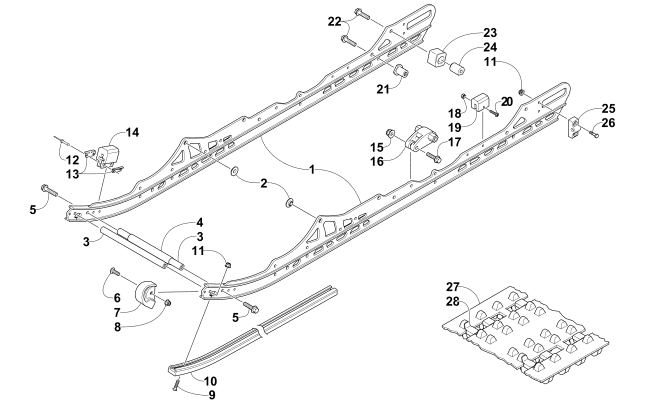 SLIDE RAIL AND TRACK ASSEMBLY