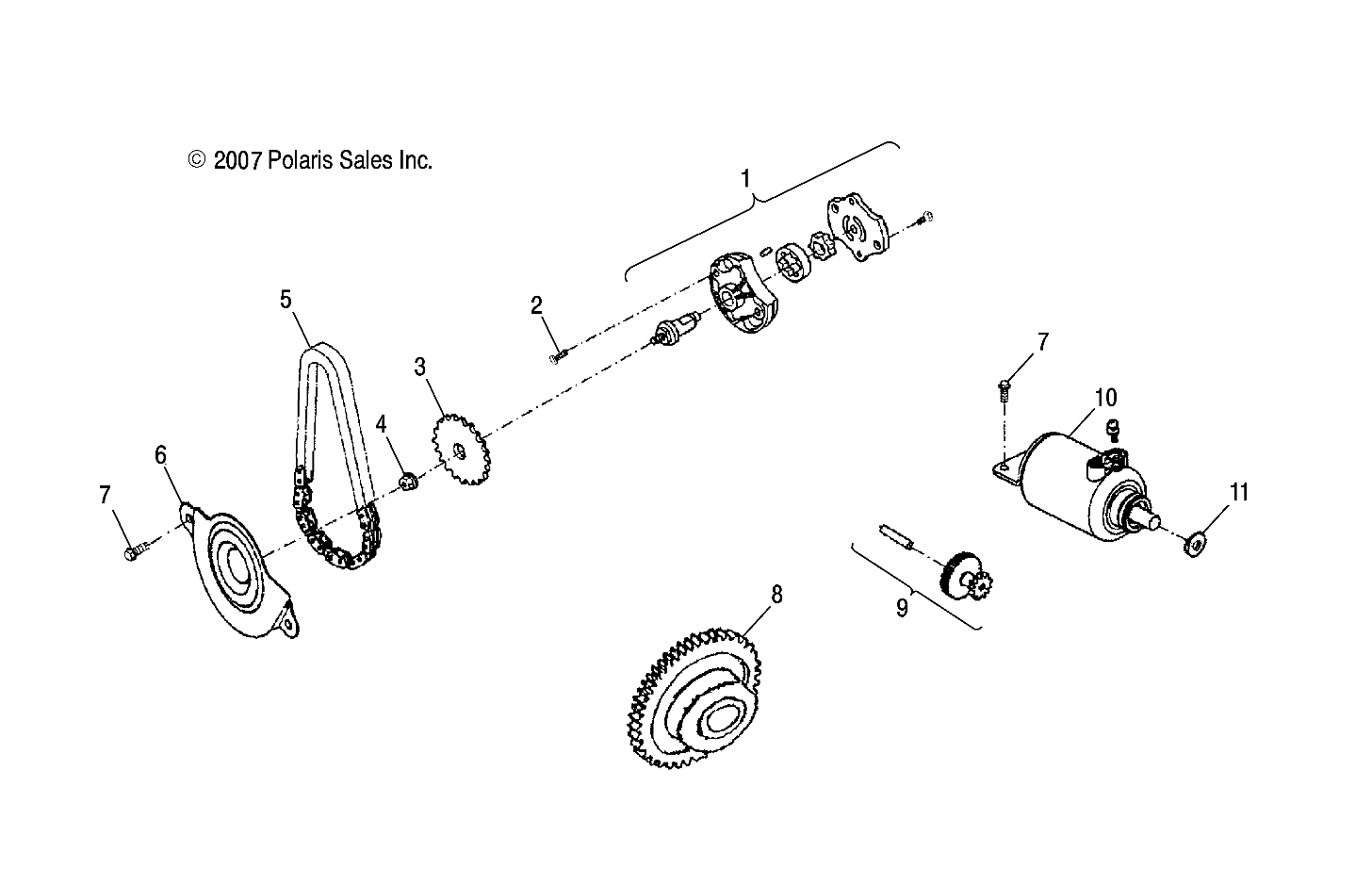 ENGINE, GENERATOR/STARTING MOTOR - A09PB20EB (49ATVSTARTER08PHX)