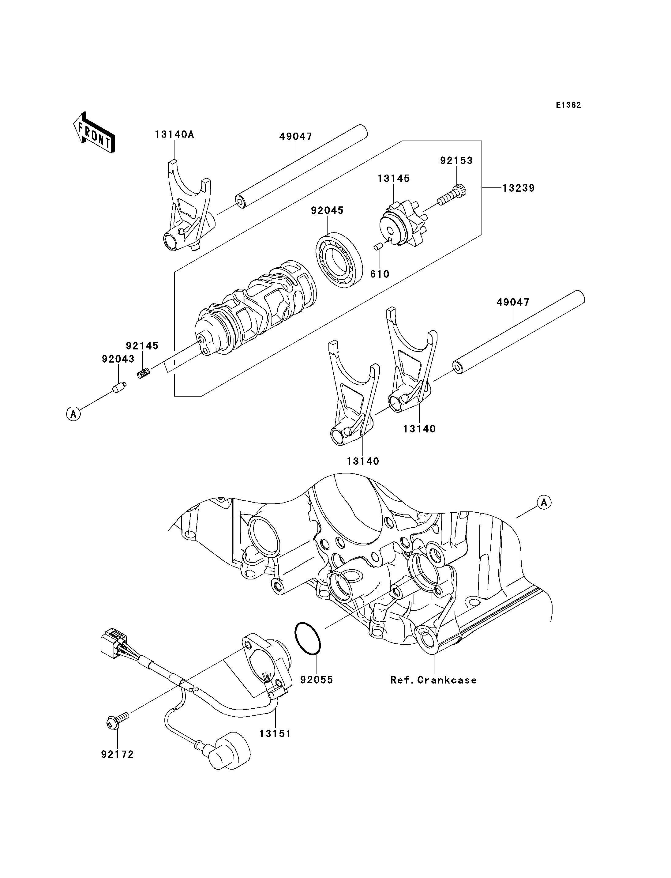 Gear Change Drum/Shift Fork(s)