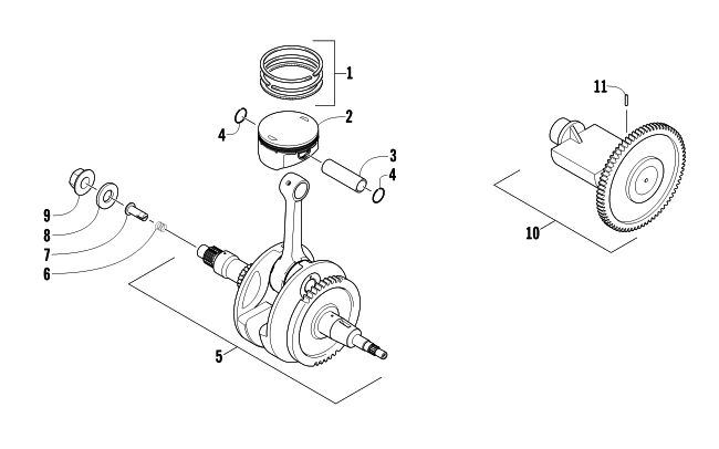 PISTON AND CRANKSHAFT ASSEMBLY