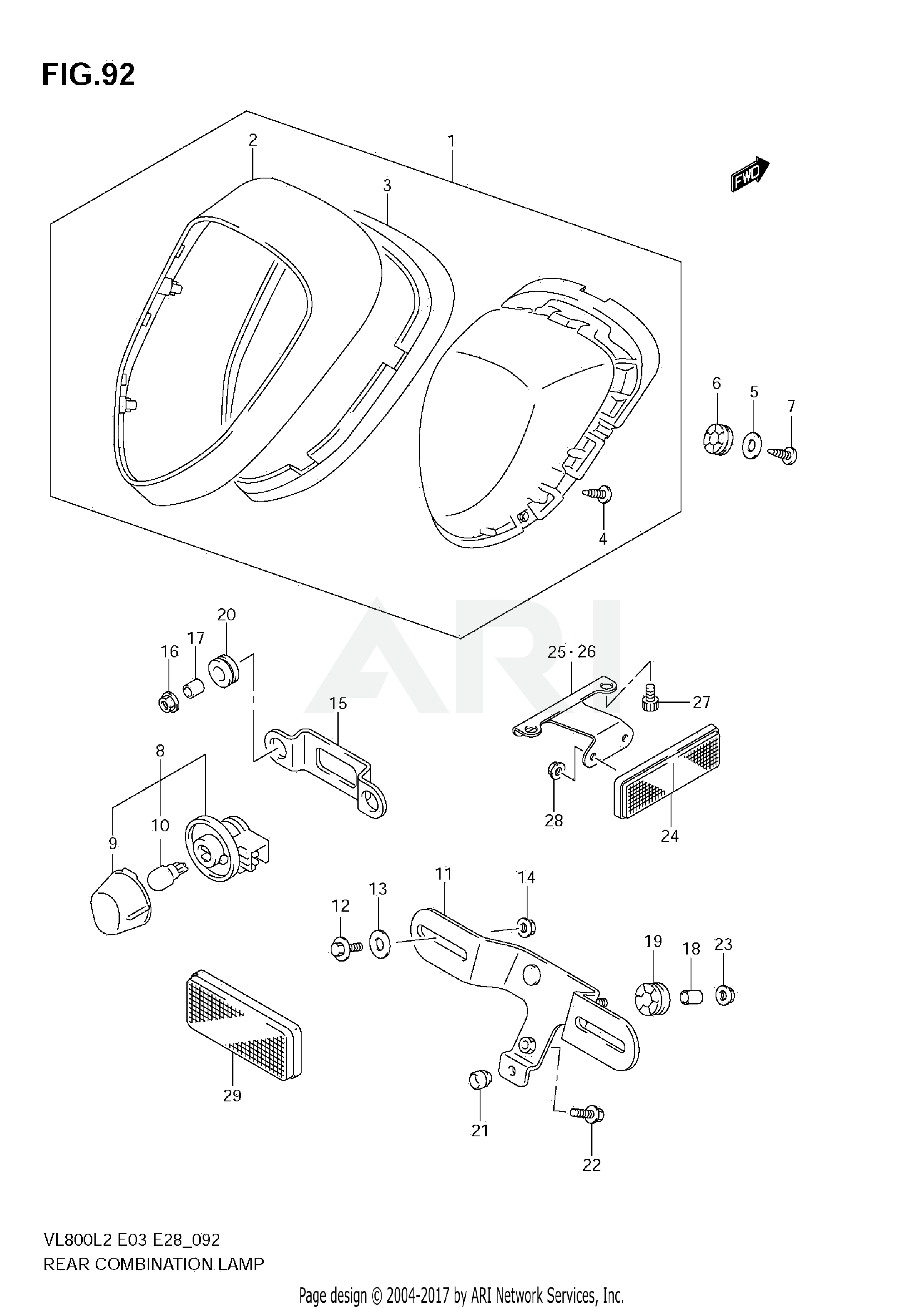 REAR COMBINATION LAMP (VL800C  E28)