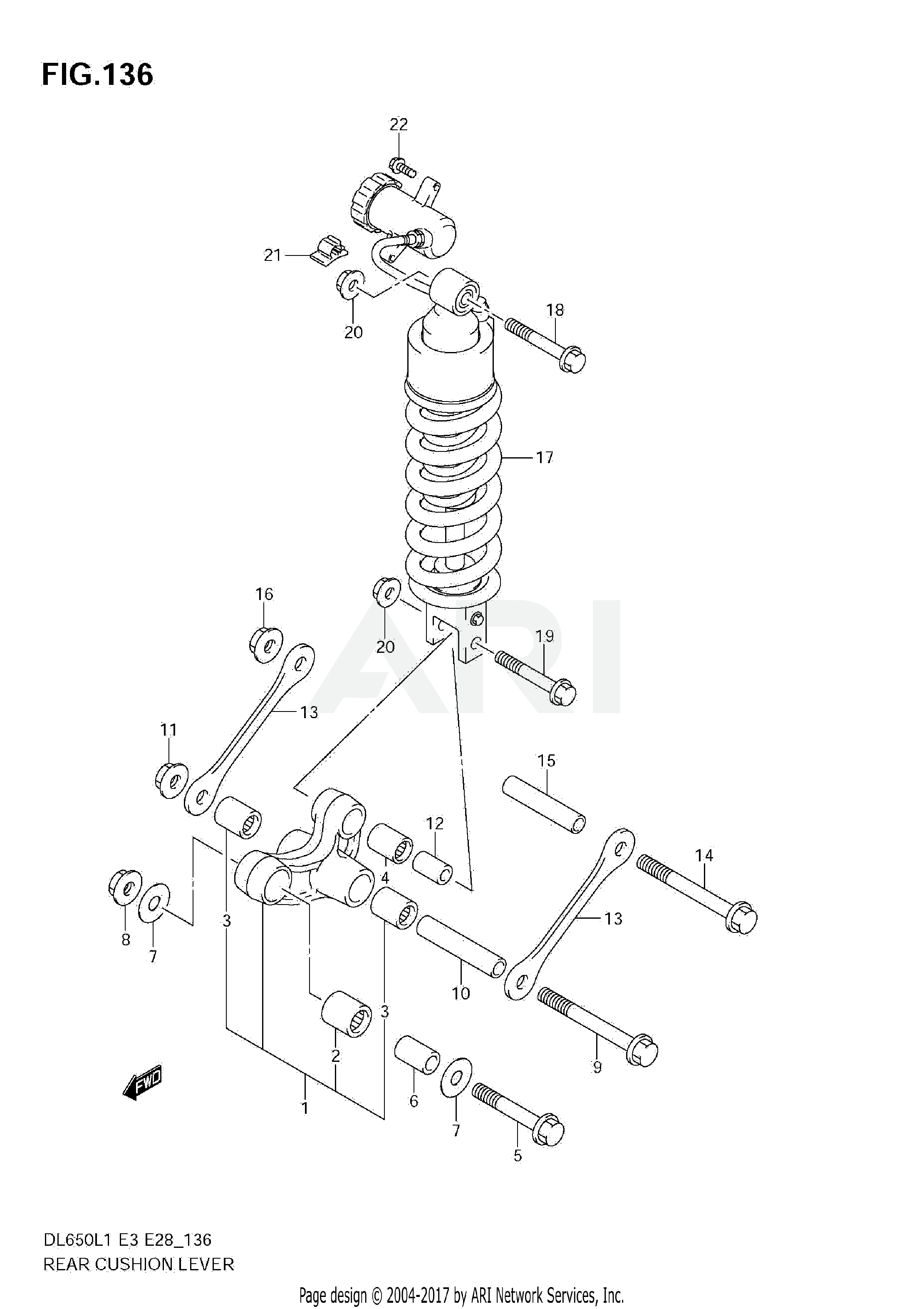 REAR CUSHION LEVER (DL650 L1 E3)