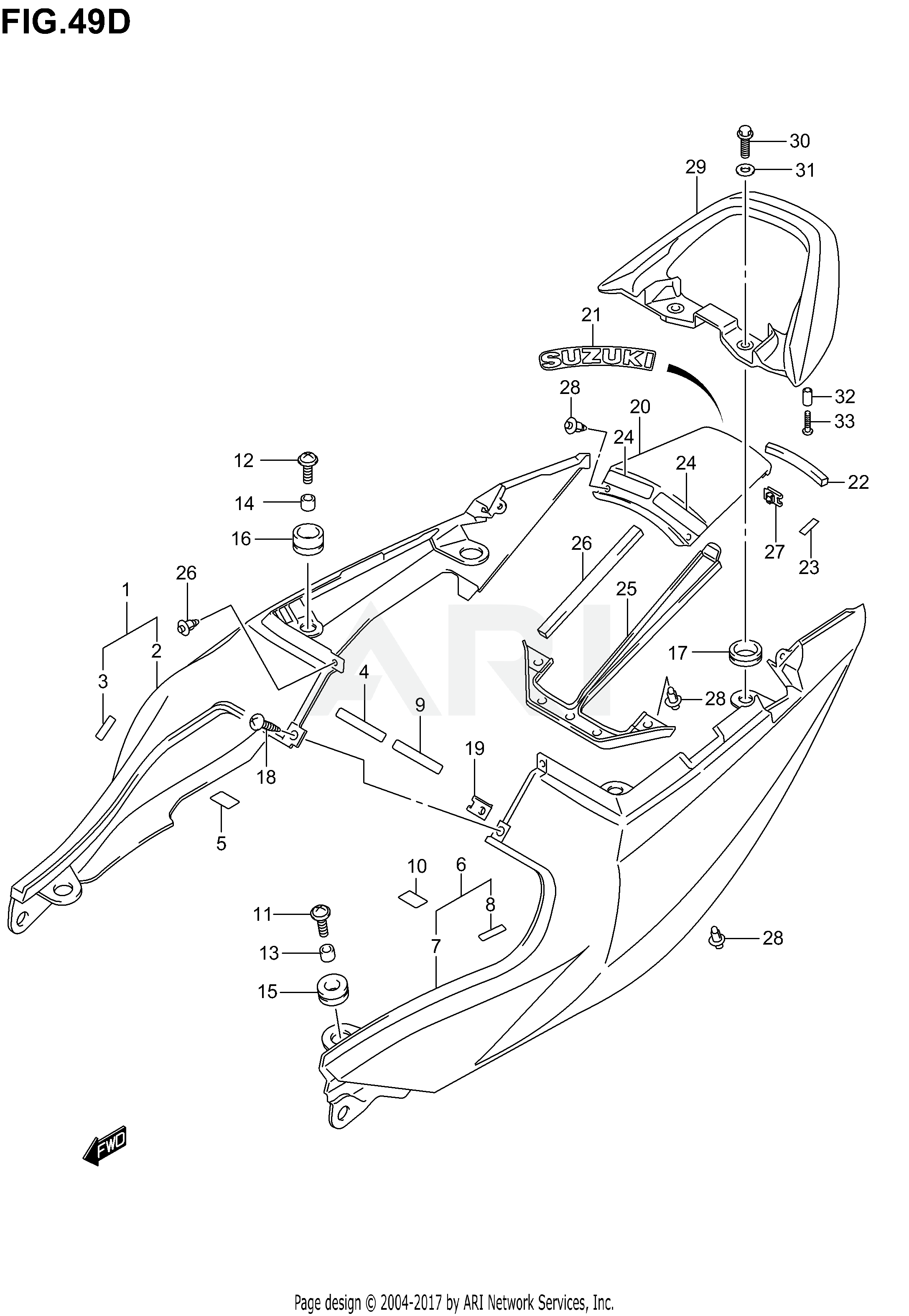 SEAT TAIL COVER (SV1000SK5)