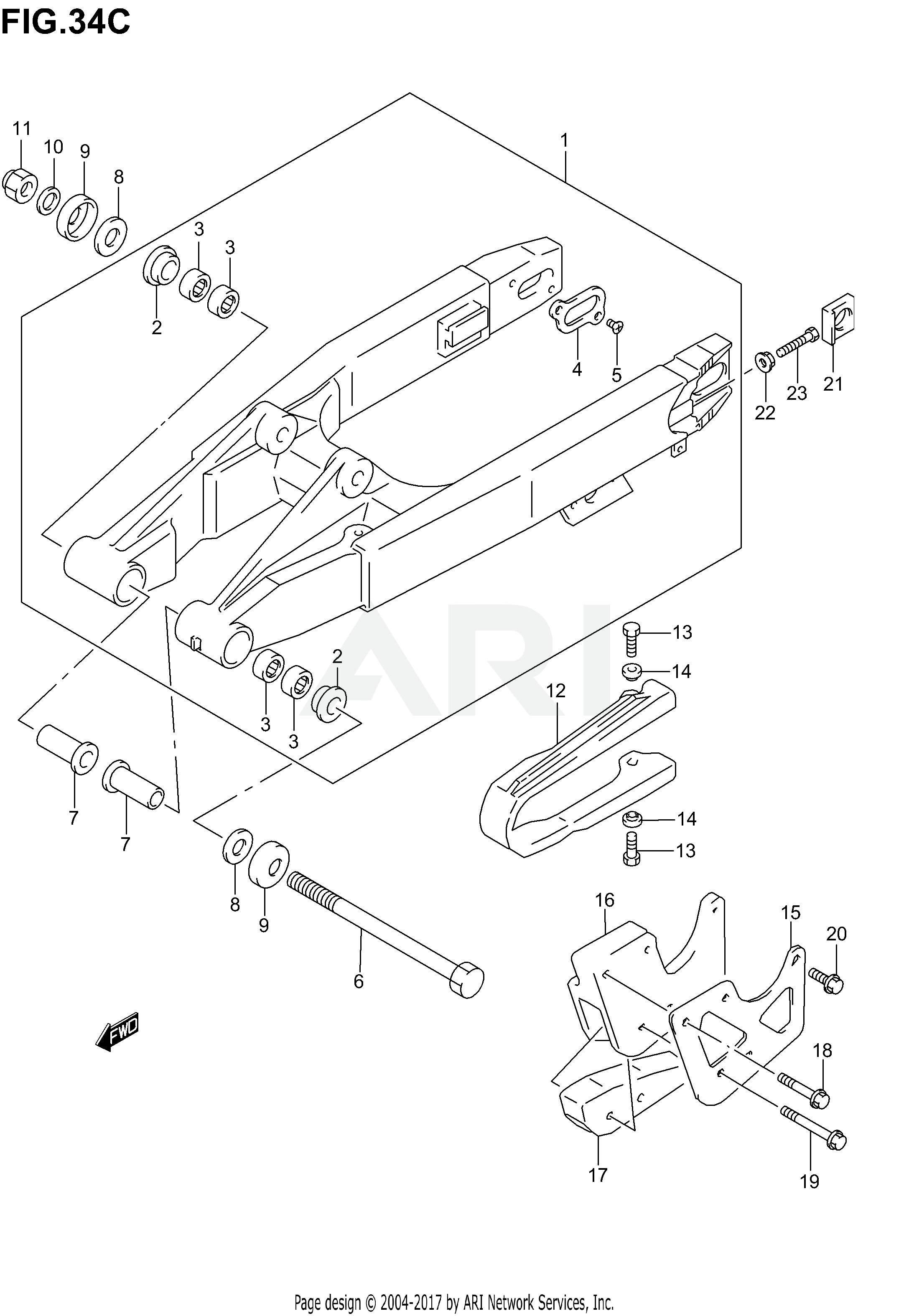 REAR SWINGING ARM (MODEL K5/K6)