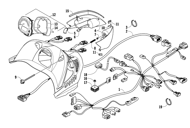 HEADLIGHT, INSTRUMENTS, AND WIRING ASSEMBLIES