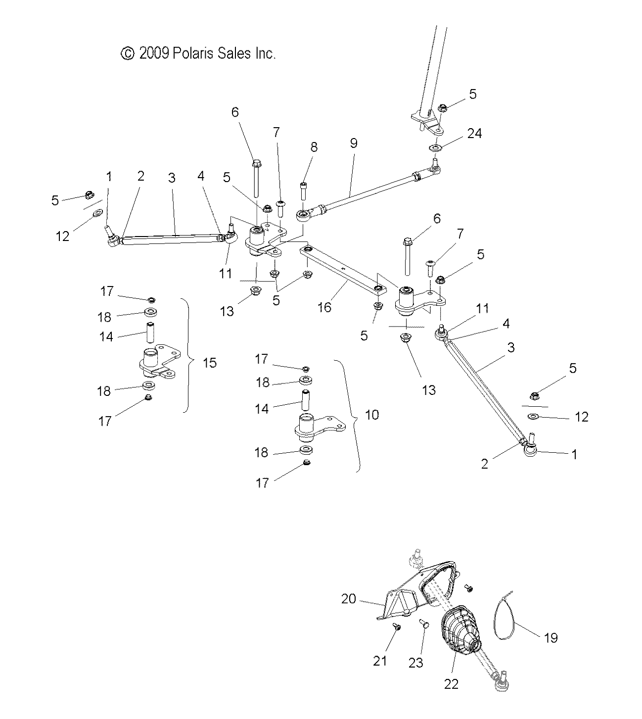 STEERING, LOWER - S15PT6HSL/HEL (49SNOWSTEERINGLWR10600TRG)