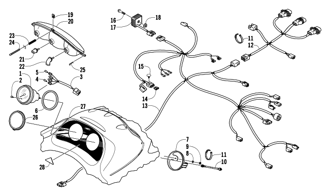 HEADLIGHT, INSTRUMENTS, AND WIRING ASSEMBLIES