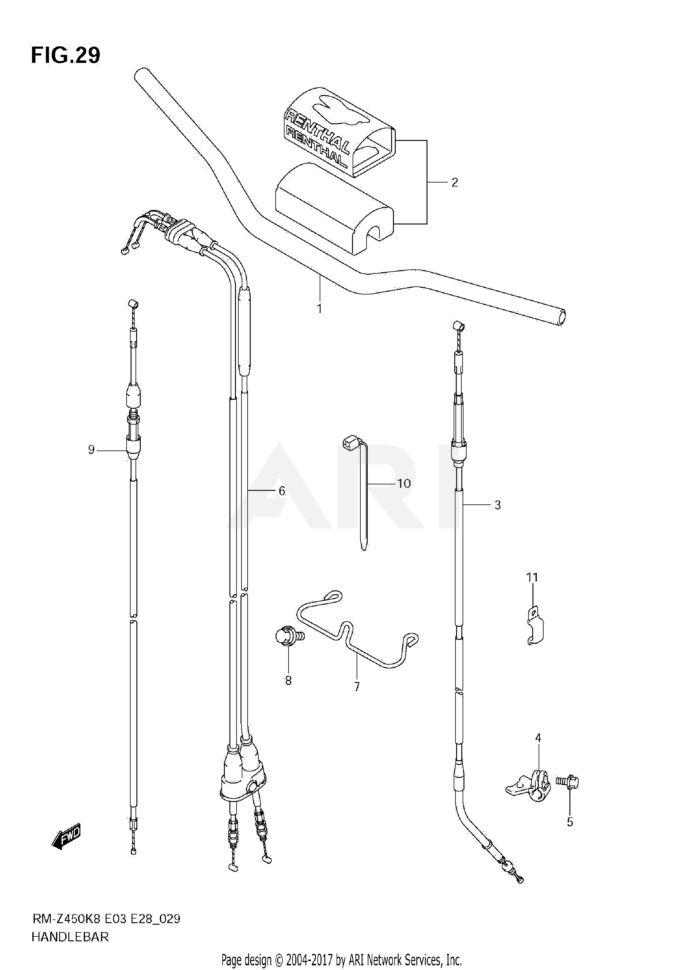 HANDLEBAR (RM-Z450 K8/K9/L0)