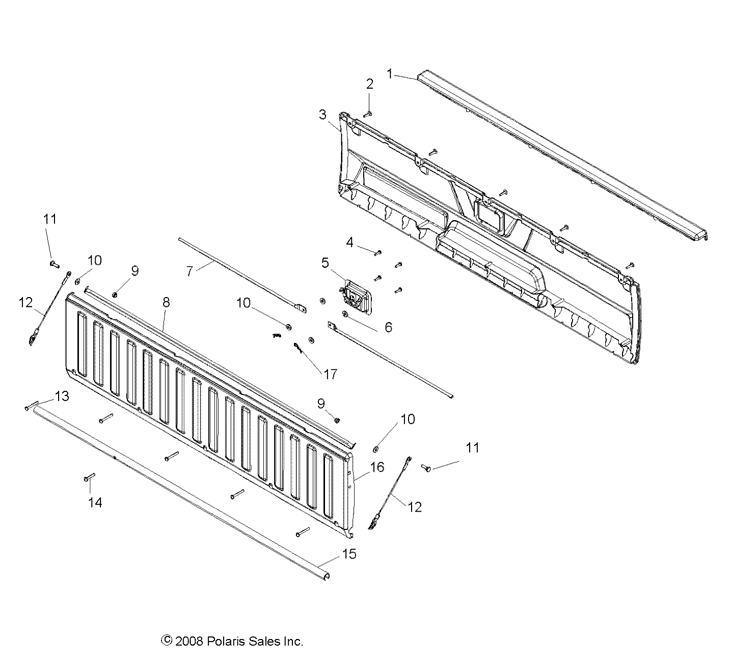 BODY, TAILGATE ASM. - R13TH76/7E ALL OPTIONS (49RGRTAILGATE095004X4)