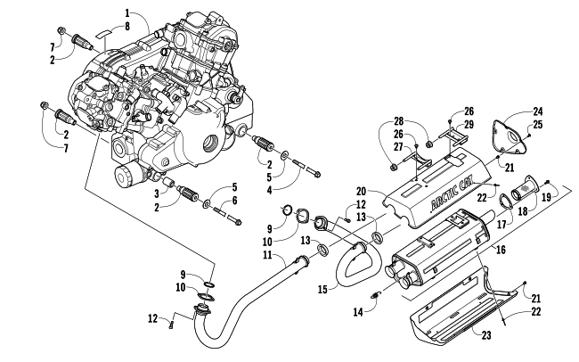 ENGINE AND EXHAUST