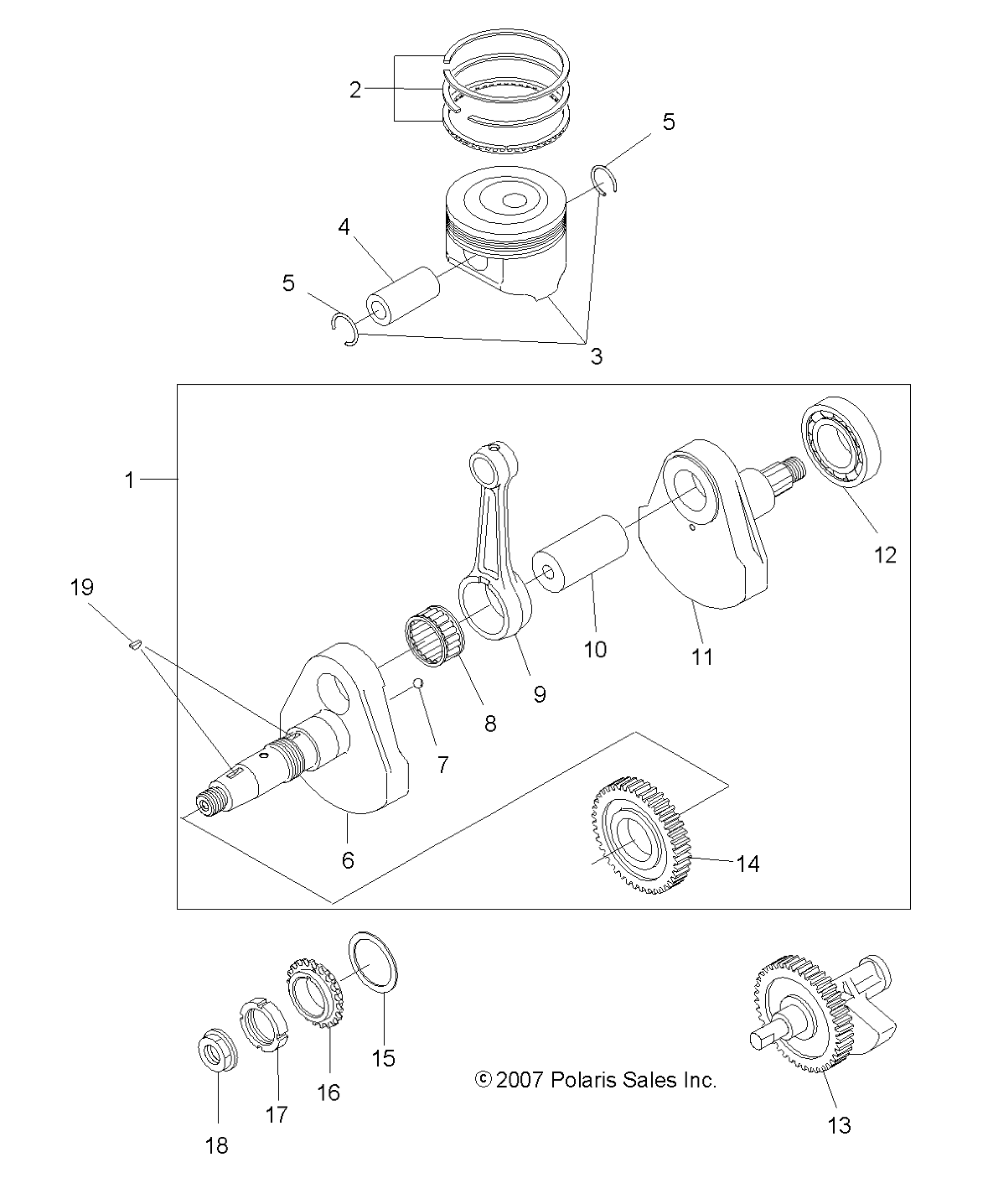 ENGINE, CRANKSHAFT and PISTON - A11LB27AA (49ATVCRANKSHAFT08SP300)