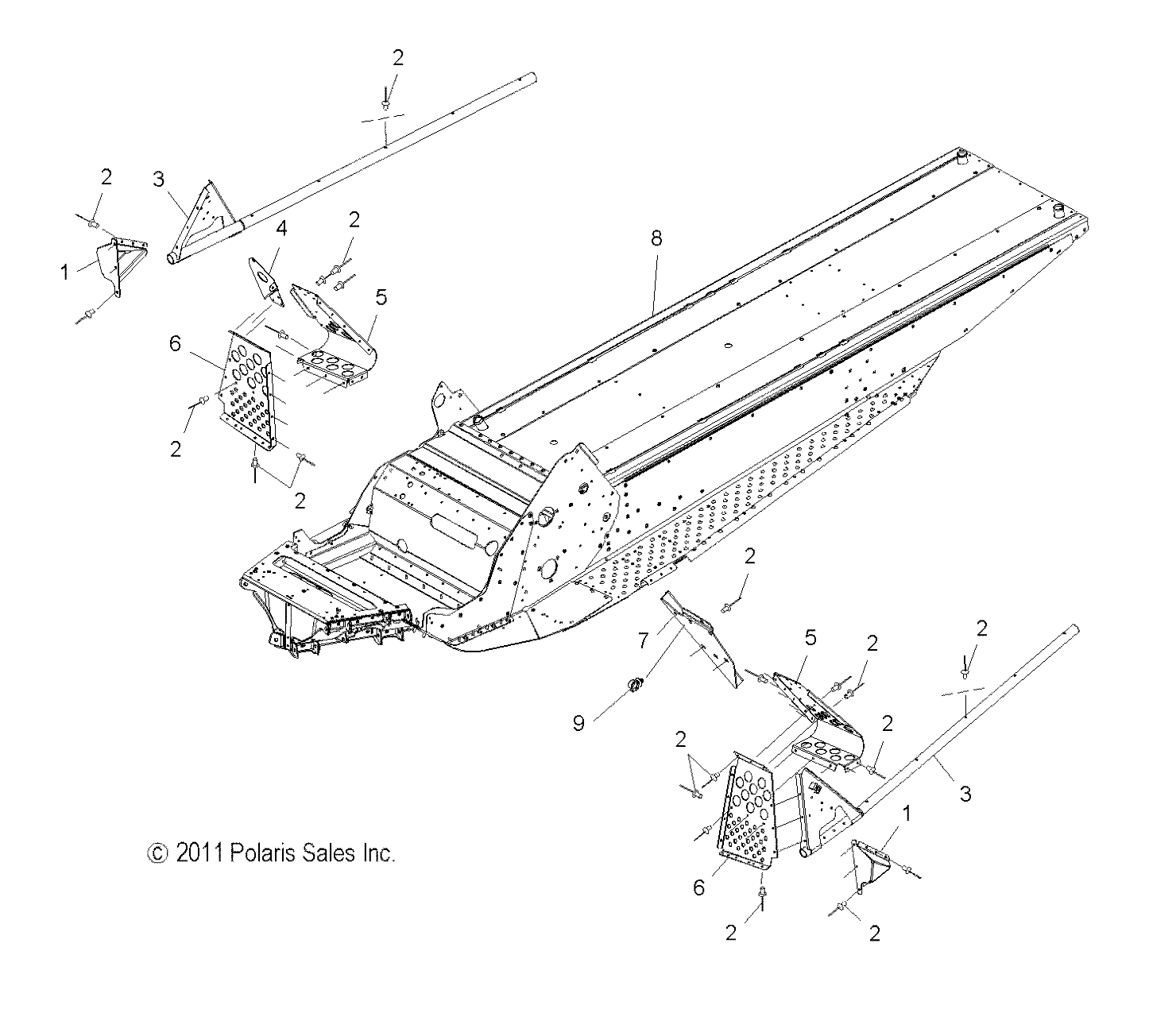 CHASSIS, CHASSIS ASM., and FOOTWELL ASM., LH/RH - S12PU7ESL/EEL (49SNOWCHASSISFRT12WIDE)