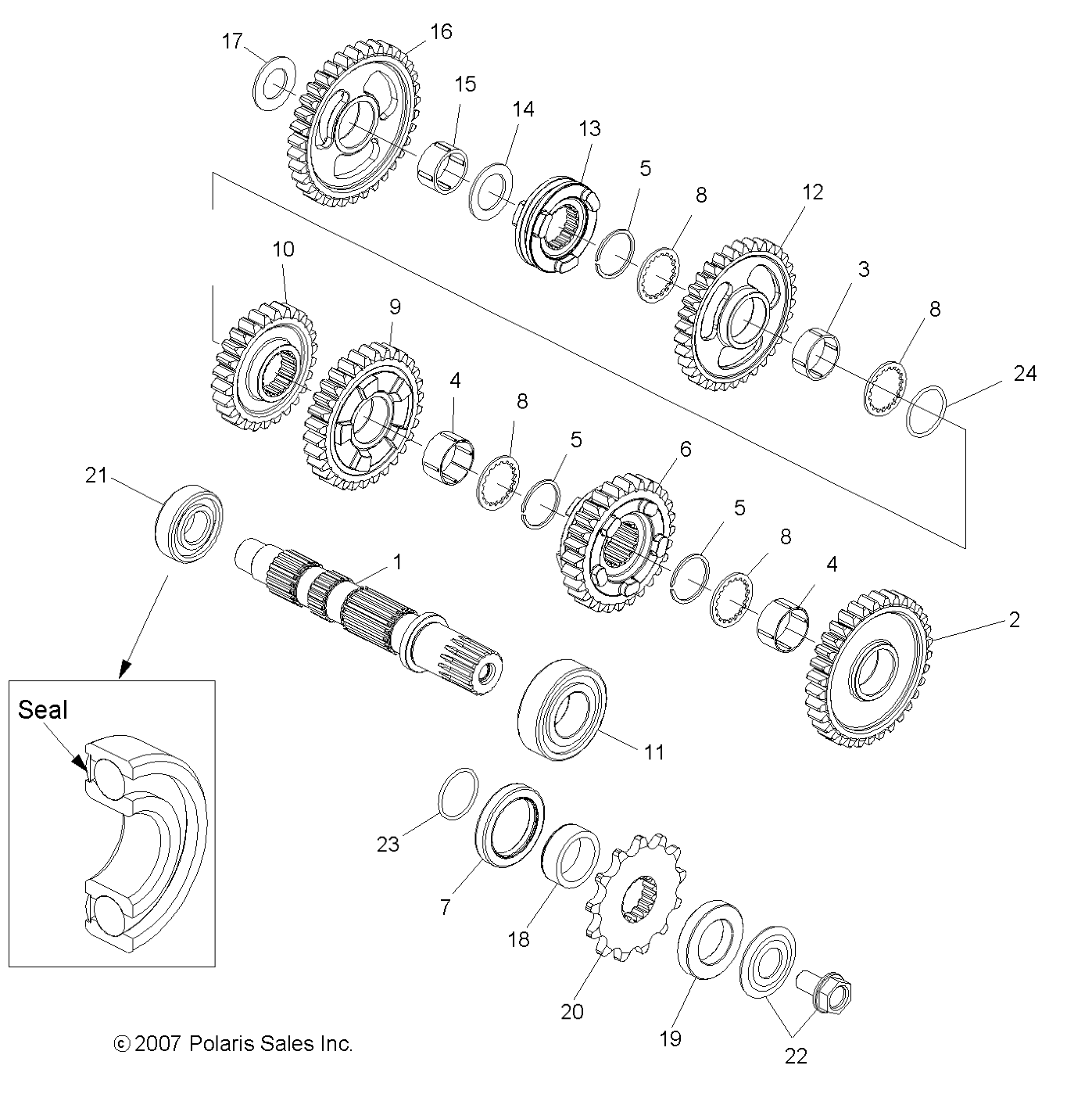 DRIVE TRAIN, TRANSMISSION 2 - A10GJ45AA (49ATVTRANSMISSION208OUT525S)