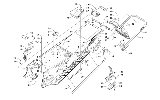 TUNNEL, REAR BUMPER, AND SNOWFLAP ASSEMBLY