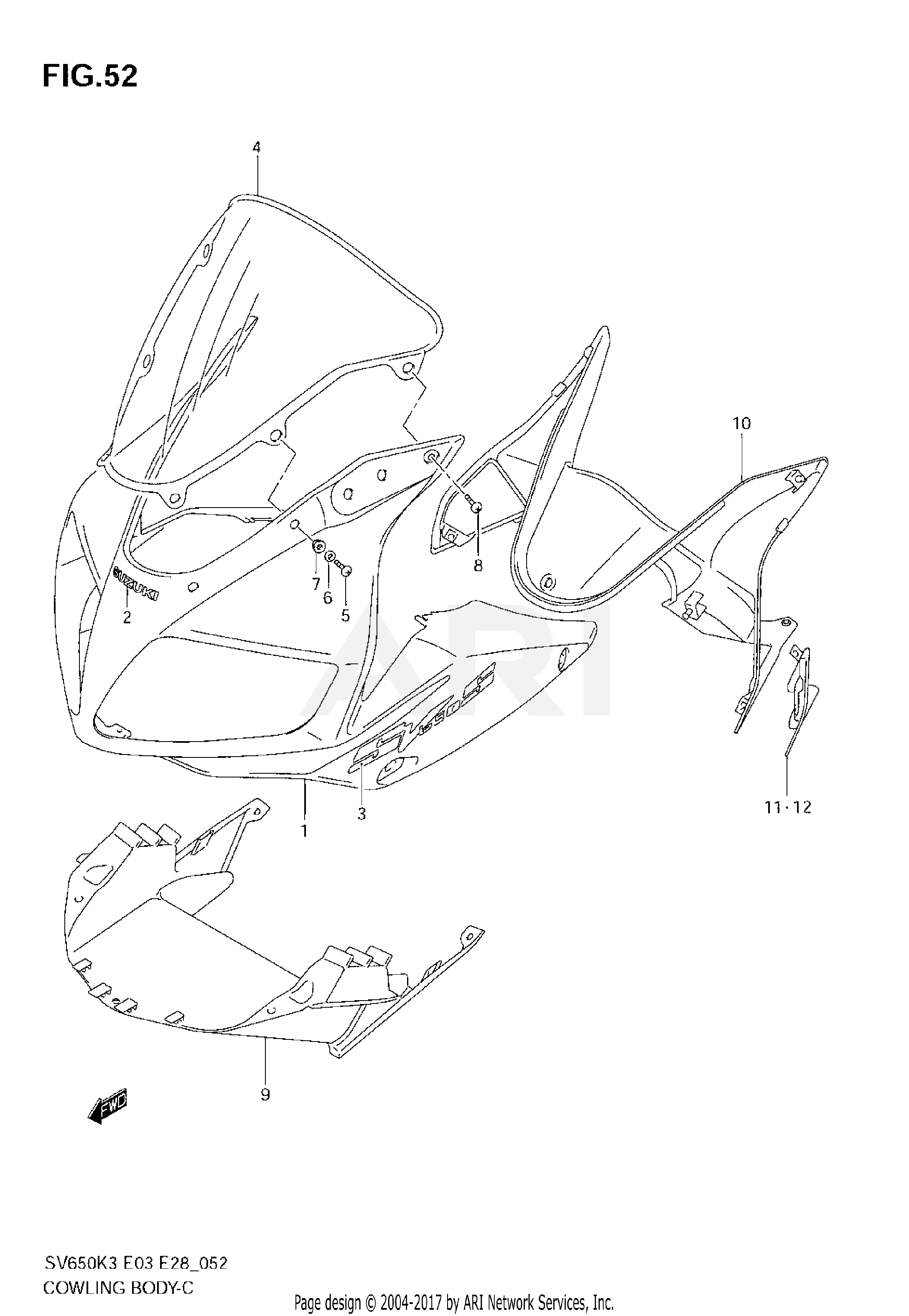 COWLING BODY (SV650SK3)