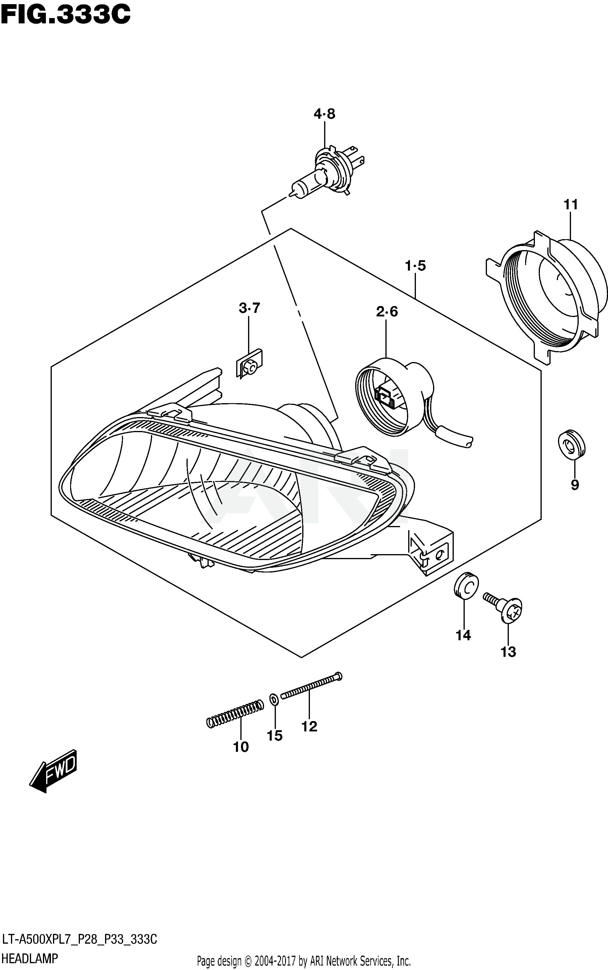 HEADLAMP (LT-A500XPBL7 P28)