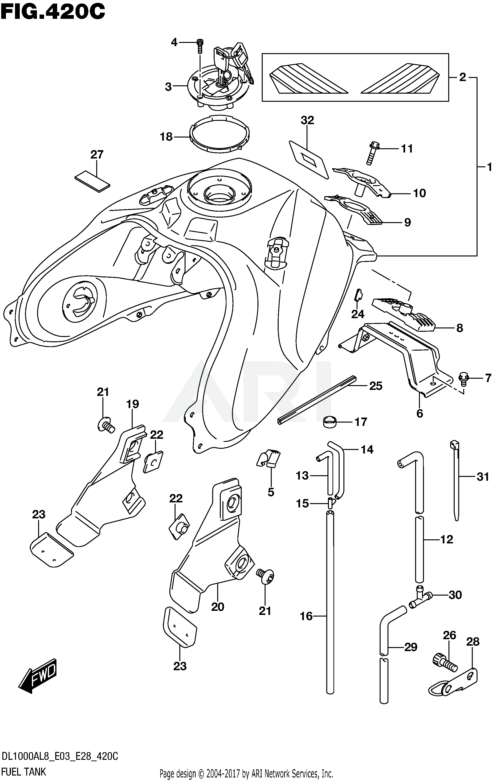 FUEL TANK (DL1000AL8 E28) (FOR YU1)