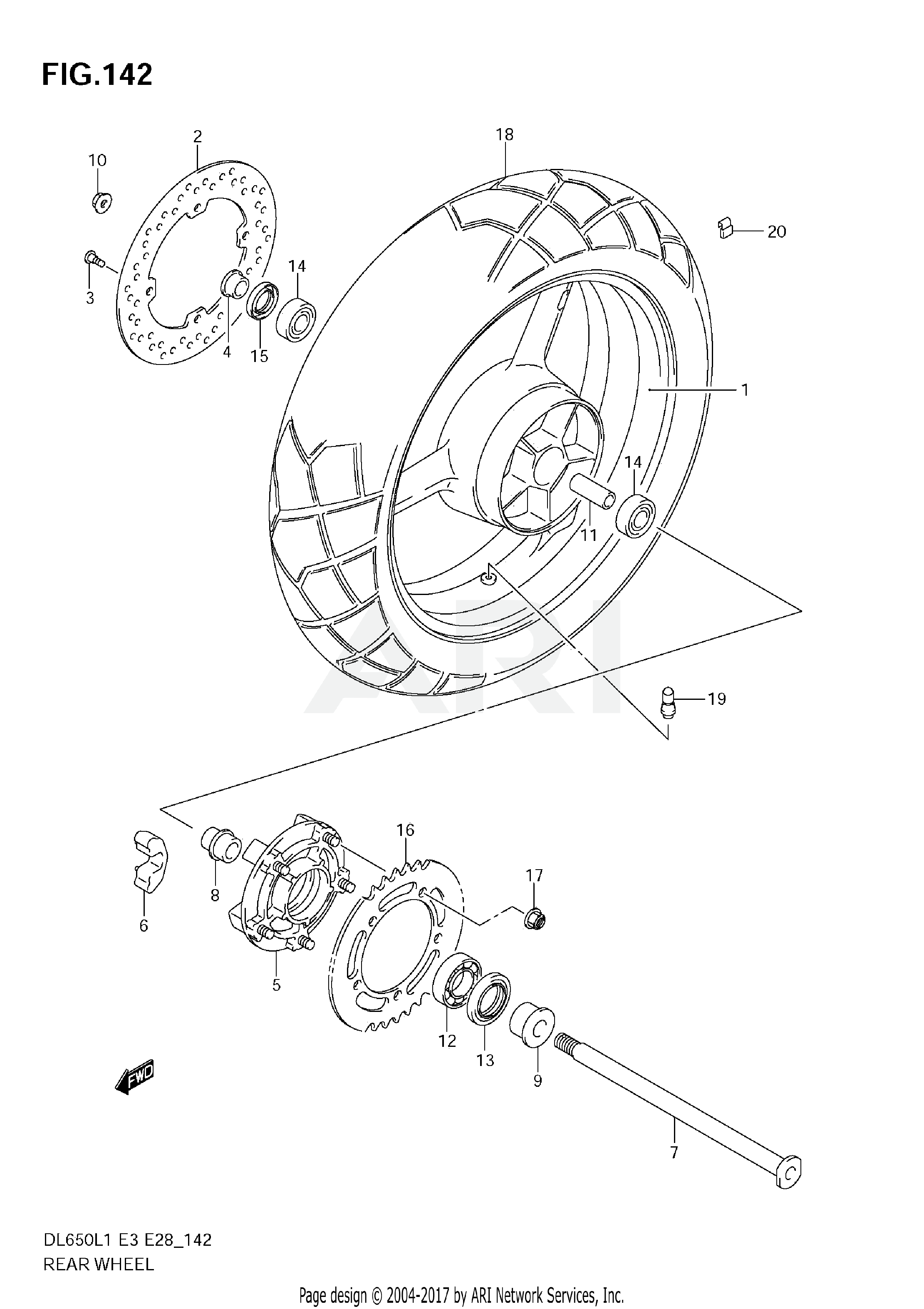 REAR WHEEL (DL650 L1 E3)