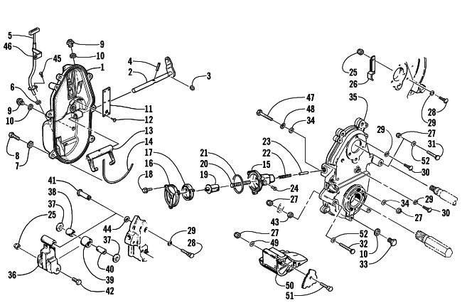 DROPCASE AND CHAIN TENSION ASSEMBLY (esr)