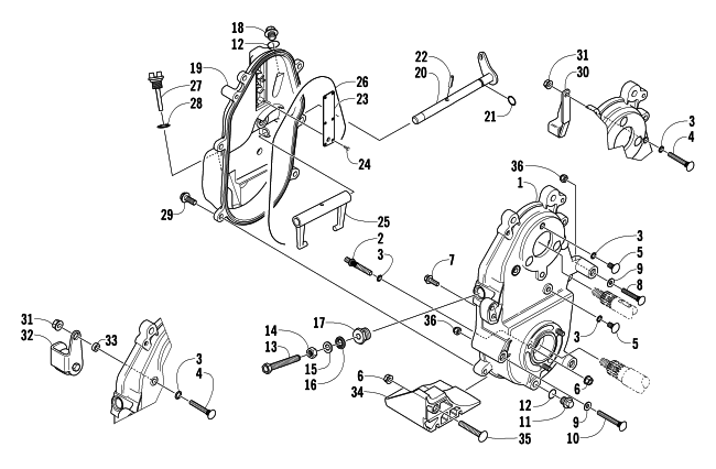 DROPCASE AND CHAIN TENSION ASSEMBLY