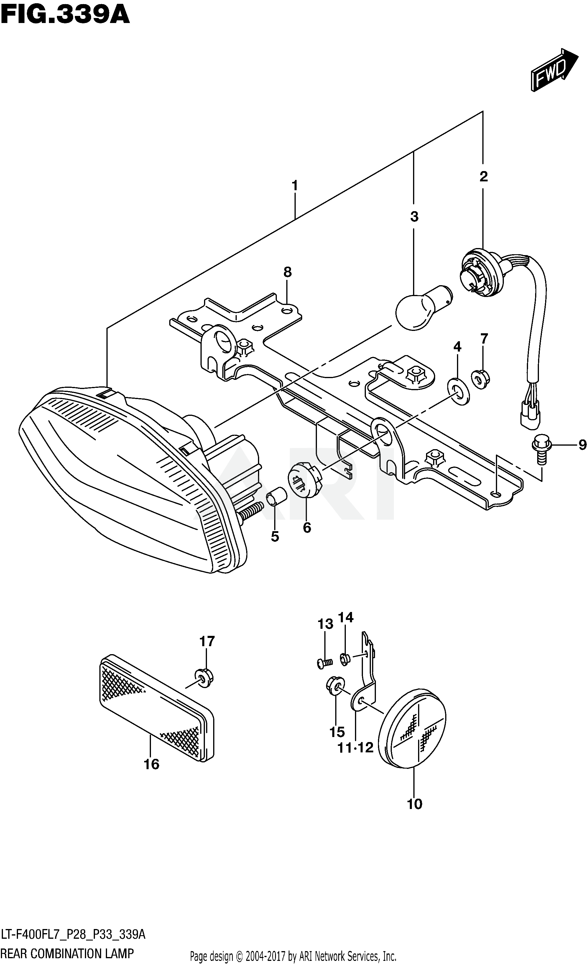 REAR COMBINATION LAMP (LT-F400FL7 P28)