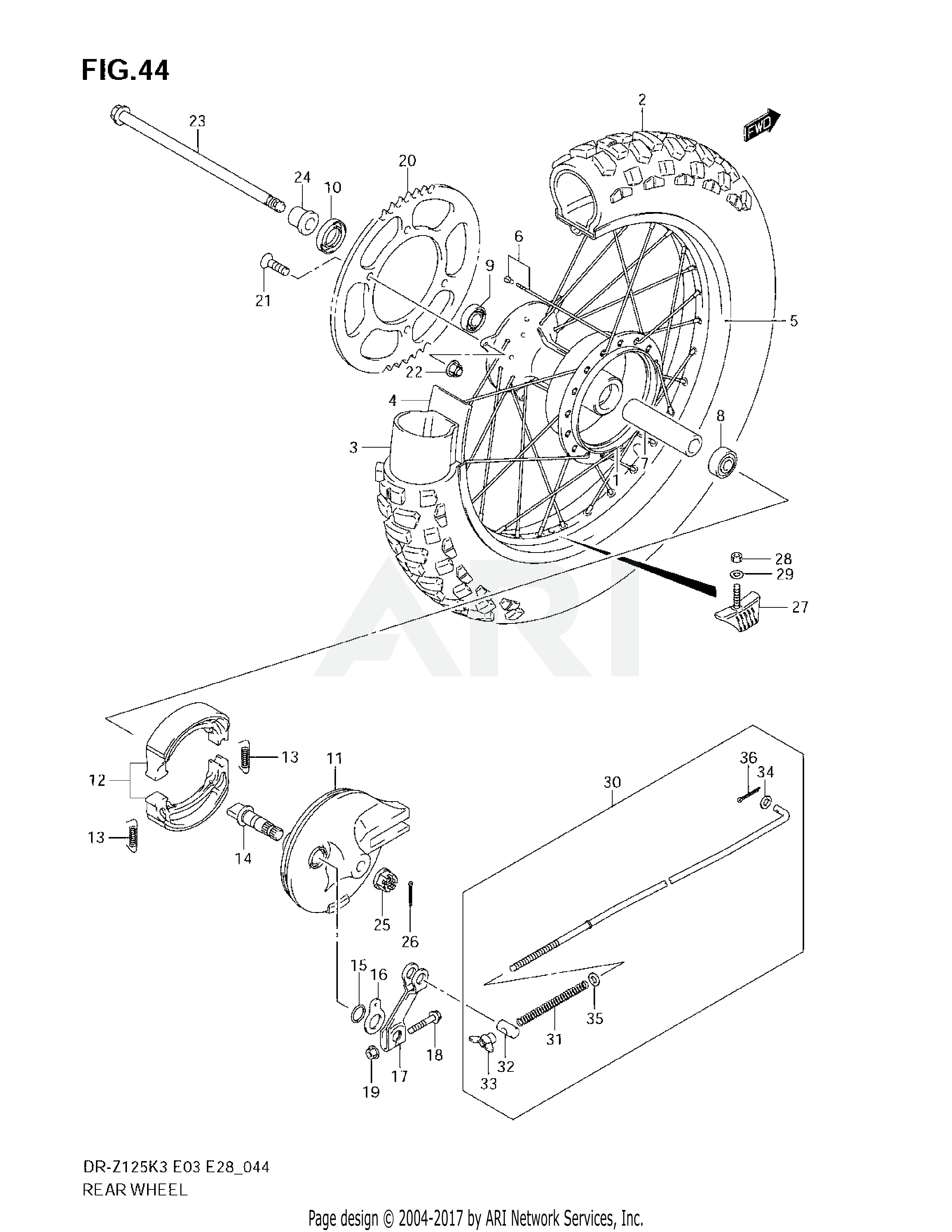 REAR WHEEL (DR-Z125LK3)