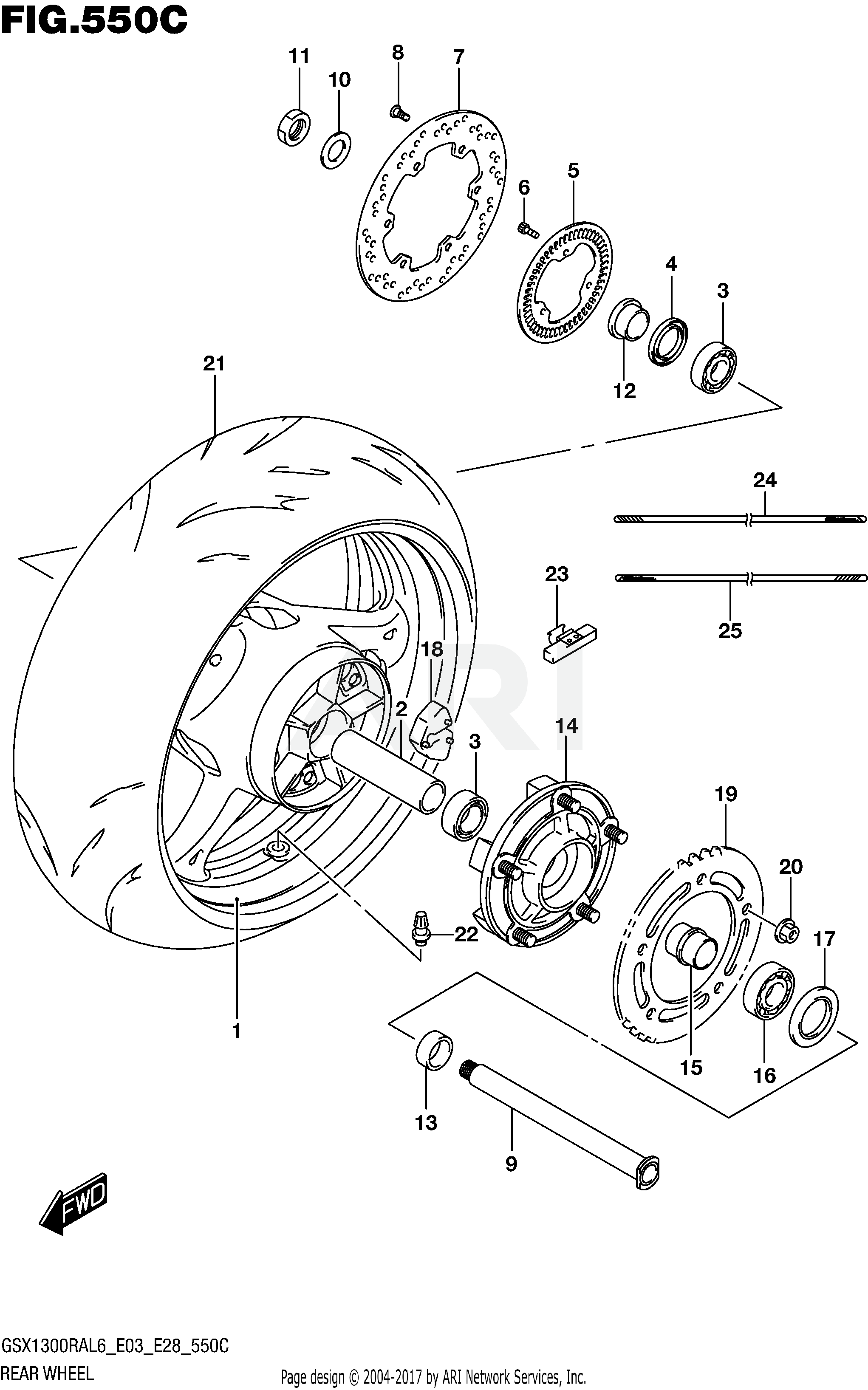 REAR WHEEL (GSX1300RAL6 E33)