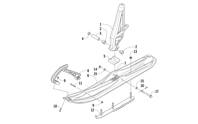 SKI AND SPINDLE ASSEMBLY